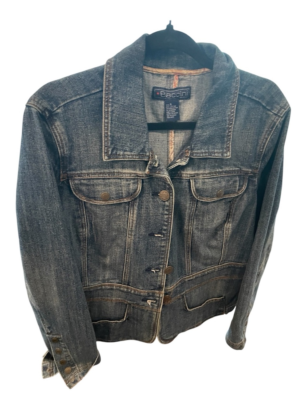 Baccini Women's Faded Blue Denim Jacket